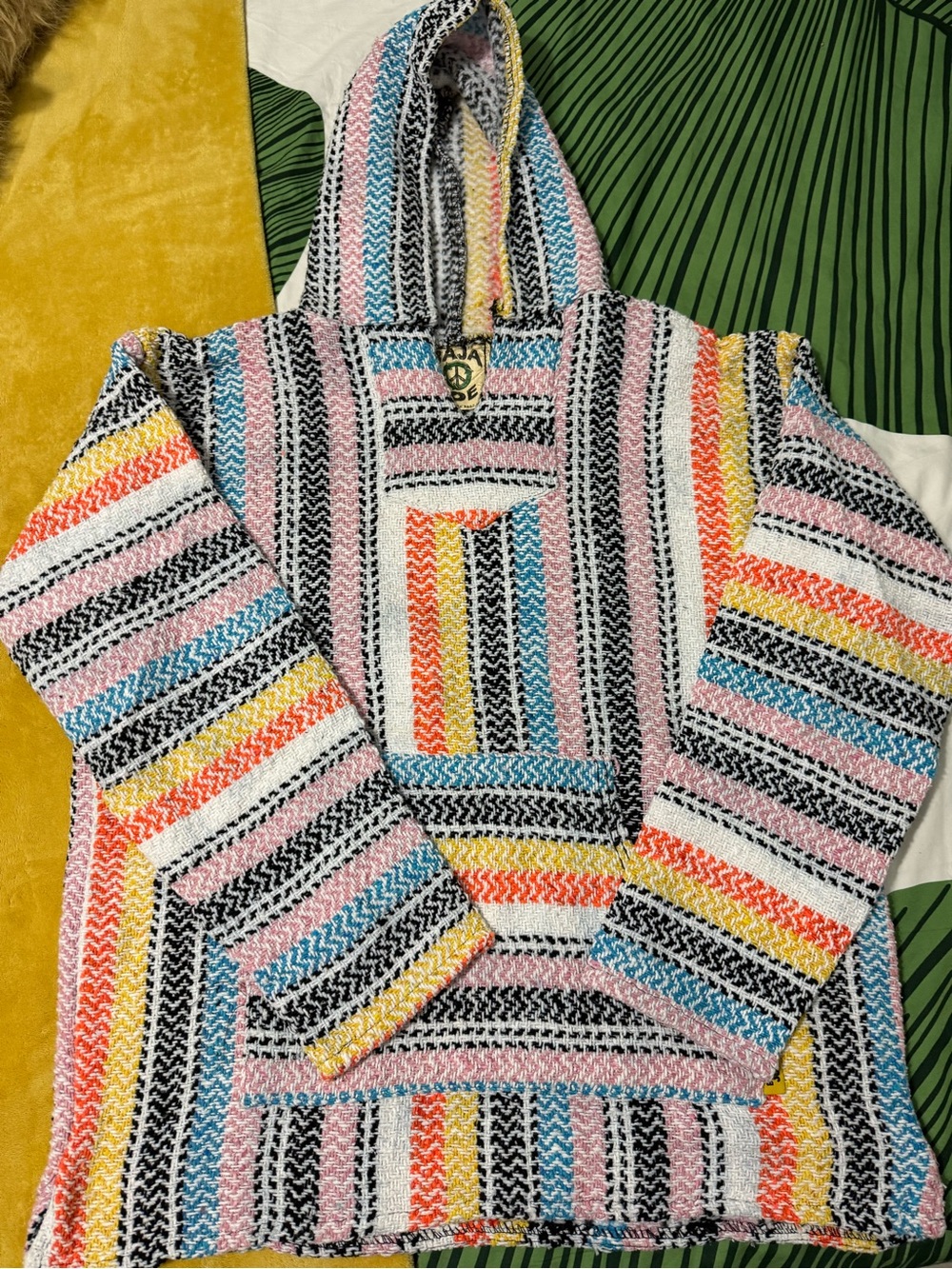 Baja Joe Multicolor Striped Hooded V-Neck Sweater - Unisex
